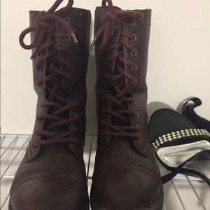 Maroon Combat Boots